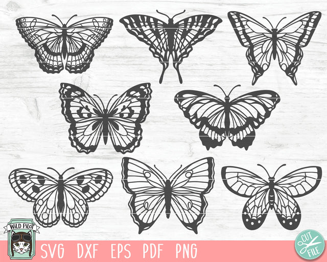 Butterflies SVG File, Butterfly Bundle SVG, Butterfly cut file, Butterflies Vector, Monarch Butterfly svg, Swallowtail Butterfly svg, Insect svg SVG Wild Pilot 