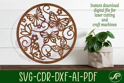 Butterflies wall art sign, SVG file. vector file SVG APInspireddesigns 