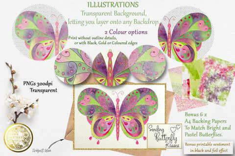 Butterfly 1 - Illustrations|Single line|Digi|Card Kit|Bundle SVG DrawnTogether with love 