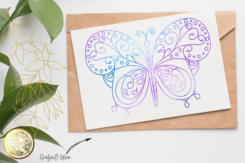 Butterfly 1 - Illustrations|Single line|Digi|Card Kit|Bundle SVG DrawnTogether with love 