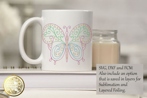 Butterfly 1 - Single line for Foil Quill Sketch DESIGN DrawnTogether with love 