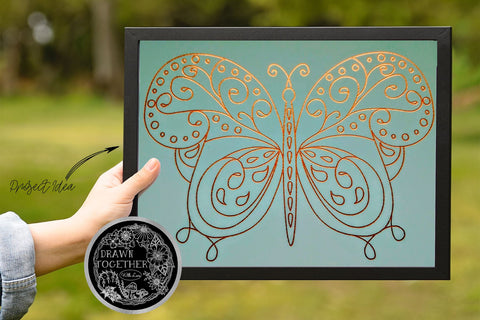 Butterfly 1 - Single line for Foil Quill Sketch DESIGN DrawnTogether with love 