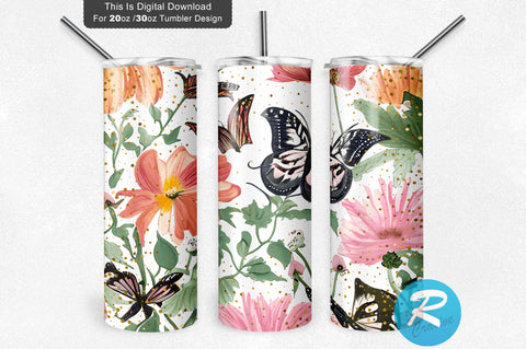 Butterfly 20 oz / 30 oz Tumbler PNG Sublimation Regulrcrative 