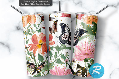 Butterfly 20 oz / 30 oz Tumbler PNG Sublimation Regulrcrative 