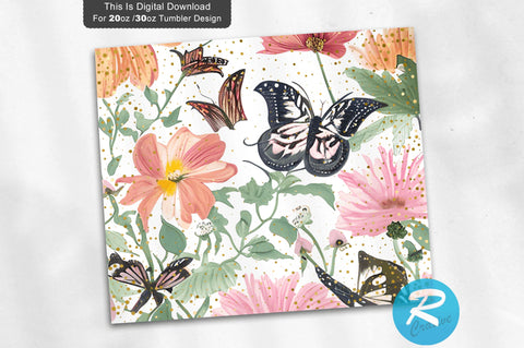 Butterfly 20 oz / 30 oz Tumbler PNG Sublimation Regulrcrative 