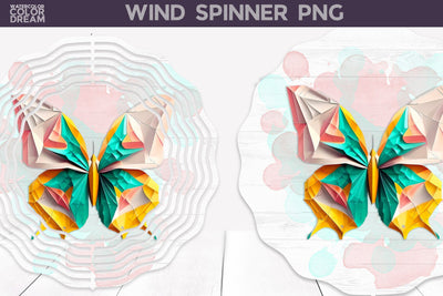 Butterfly 3D Wind Spinner | Summer Wind Spinner Sublimation WatercolorColorDream 