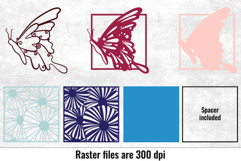 Butterfly and Daisies cut files SVG Angel on Empire 