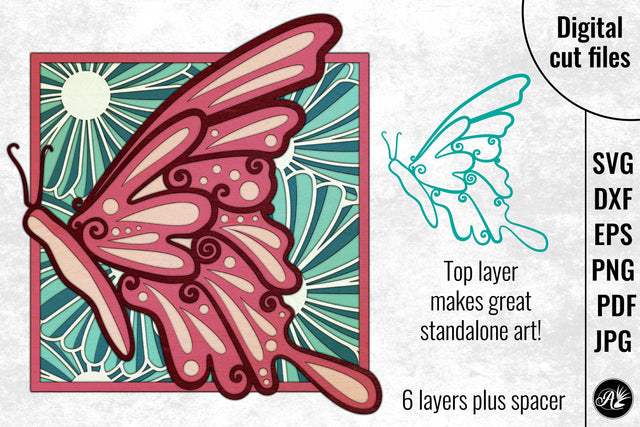 Butterfly and Daisies cut files SVG Angel on Empire 