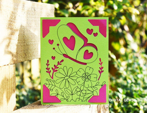 Butterfly and Flower card bundle! Works with the Cricut Joy / Explore / Maker and more! SVG Digital Gems 