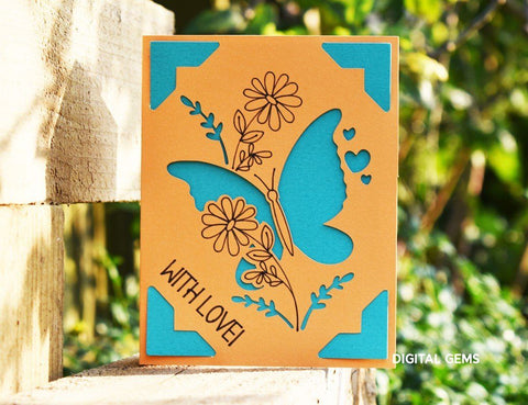 Butterfly and Flower card bundle! Works with the Cricut Joy / Explore / Maker and more! SVG Digital Gems 