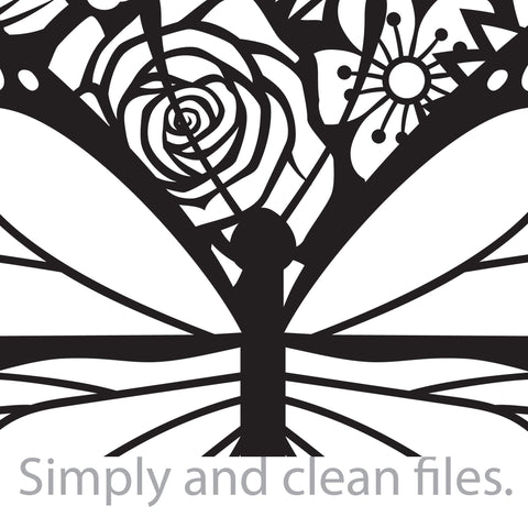 Butterfly and flowers SVG TribaliumArtSF 