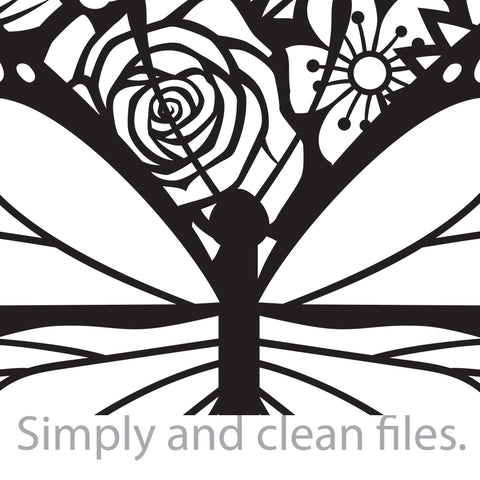 Butterfly and flowers SVG TribaliumArtSF 