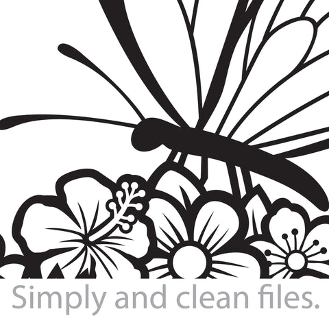 Butterfly and flowers SVG TribaliumArtSF 