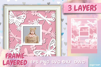 Butterfly Baby Photo Frame SVG | Papercut baby | Shadowbox SVG SvgOcean 