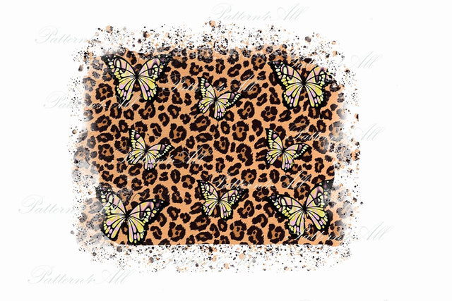 Butterfly Background PNG for Sublimation, Leopard Background, Monarch Butterfly Distressed Grunge Background,Patches Sublimation elements Sublimation ArtStudio 