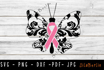 Butterfly Breast Cancer SVG, Breast Cancer Survivor, Cancer Pink Ribbon, Butterfly Svg, Cancer Saying Svg, Breast Cancer Png, Fight SVG SVG SilaBerlin 