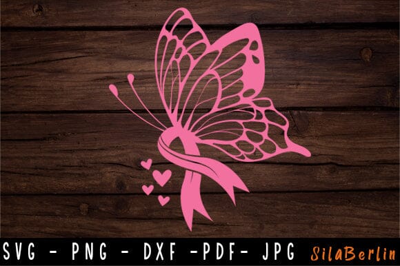 Butterfly Breast Cancer SVG, Breast Cancer SVG, Breast cancer Ribbon svg, Breast Cancer png, Awareness Ribbon, svg file to use for Cricut SVG SilaBerlin 