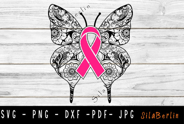 Butterfly Breast Cancer SVG, Breast Cancer svg,Breast Cancer Awareness Svg, Pink Ribbon Svg, Breast Cancer png, Svg cut file used for Cricut SVG SilaBerlin 