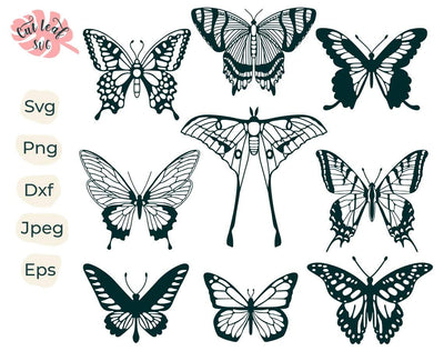 Butterfly bundle svg, butterfly svg, monarch butterfly, butterfly silhouette, Butterfly svg stencil, summer svg, farm svg, farm clipart SVG CutLeafSvg 