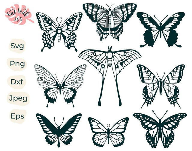 Butterfly bundle svg, butterfly svg, monarch butterfly, butterfly silhouette, Butterfly svg stencil, summer svg, farm svg, farm clipart SVG CutLeafSvg 
