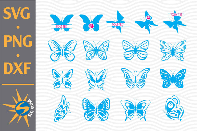 Butterfly, Butterfly Monogram SVG, PNG, DXF Digital Files Include SVG SVGStoreShop 