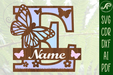 Butterfly Capital Monogram Letter E SVG SVG APInspireddesigns 