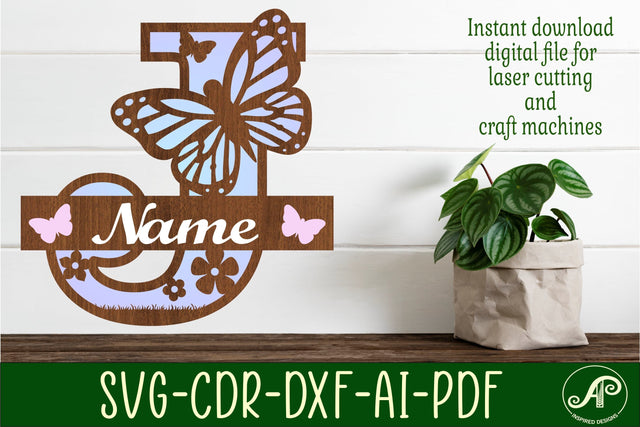 Butterfly Capital Monogram Letter J SVG SVG APInspireddesigns 
