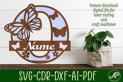 Butterfly Capital Monogram Letter O SVG SVG APInspireddesigns 