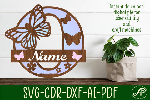 Butterfly Capital Monogram Letter O SVG SVG APInspireddesigns 