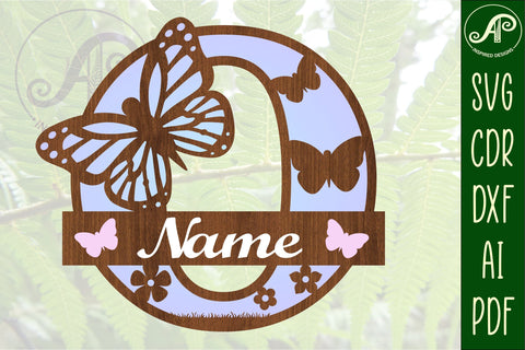 Butterfly Capital Monogram Letter O SVG SVG APInspireddesigns 