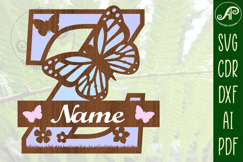 Butterfly Capital Monogram Letter Z SVG SVG APInspireddesigns 