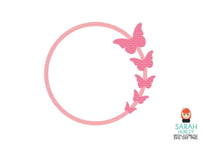 Butterfly Circle Frame SVG Sarah Hurley 