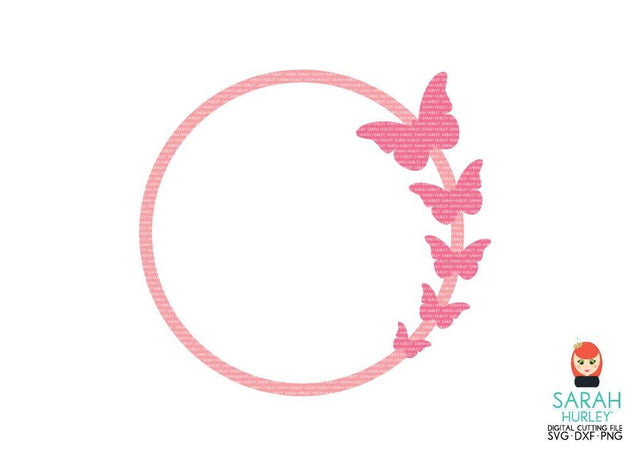 Butterfly Circle Frame SVG Sarah Hurley 