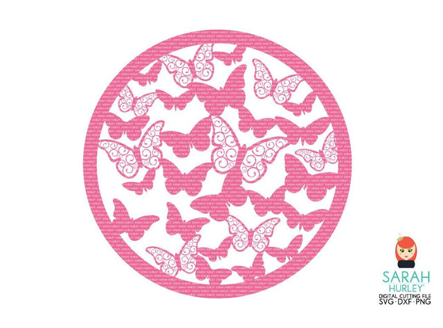 Butterfly Circle Page Mat SVG Sarah Hurley 