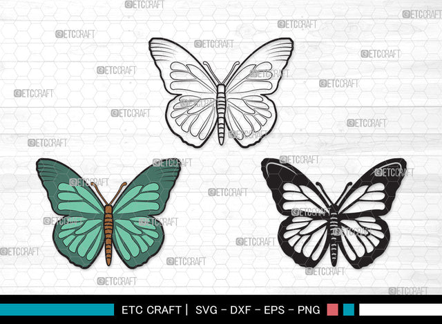 Butterfly Clipart SVG | Butterfly Stencil Svg | Butterflies Svg | Monarch Butterfly Svg | Butterfly Clipart SVG ETC Craft 