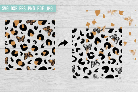 Butterfly Digital Paper | Leopard Print SVG Bundle SVG Irina Ostapenko 