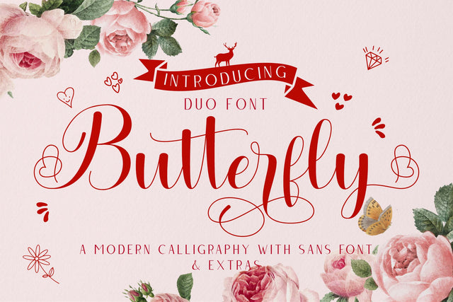 Butterfly Duo & Extras Bonus Font Jun Creative 