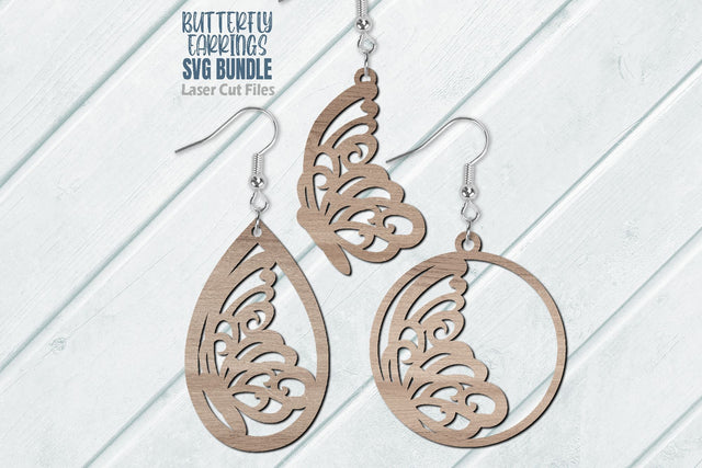 Butterfly Earring SVG Bundle Laser Cut Files | Butterfly SVG | Glowforge Files SVG Cloud9Design 