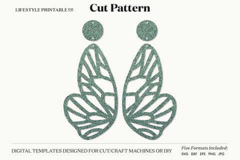Butterfly Earring SVG, Faux Leather Earring Templates, Cricut cut file SVG Lifestyle Craft Co 