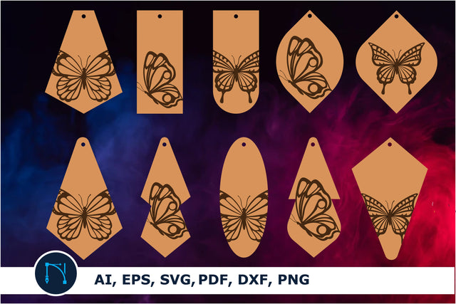 Butterfly Earrings bundle SVG cut file SVG MD JOYNAL ABDIN 