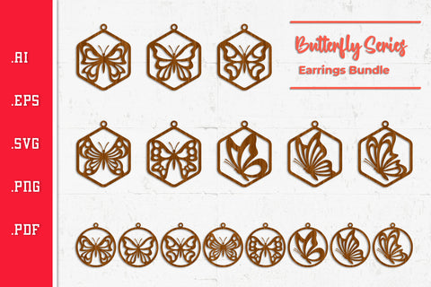 Butterfly Earrings - Cut Files SVG SVG Slim Studio 