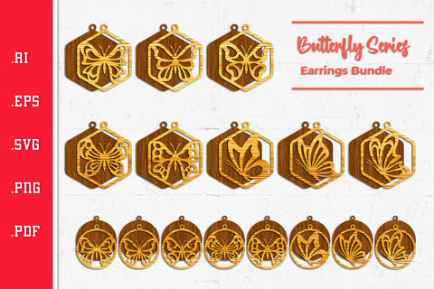 Butterfly Earrings - Cut Files SVG SVG Slim Studio 
