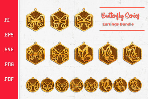 Butterfly Earrings - Cut Files SVG SVG Slim Studio 