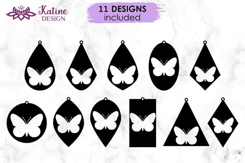 Butterfly earrings svg, Earring svg, Geometric earrings, Faux leather earrings, Teardrop earrings svg, Earrings bundle, Jewelry svg, Cricut earrings, Earrings template, Jewelry svg. Png, Jpg, Dxf, Eps Svg, Cut File for Cricut and Silhouette. SVG KatineDesign 