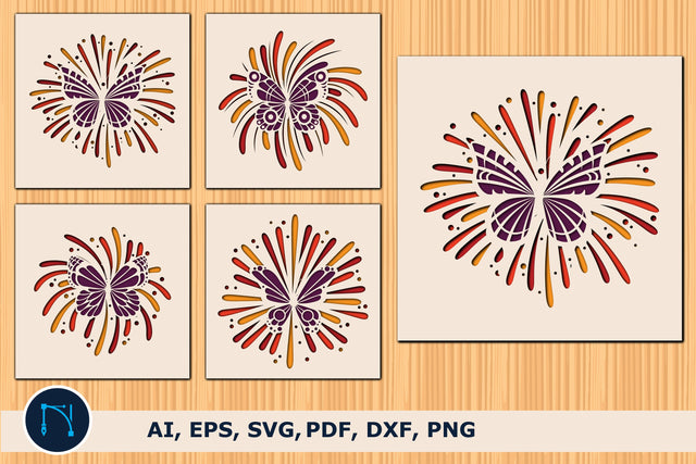 butterfly Firework shadow box SVG bundle SVG MD JOYNAL ABDIN 
