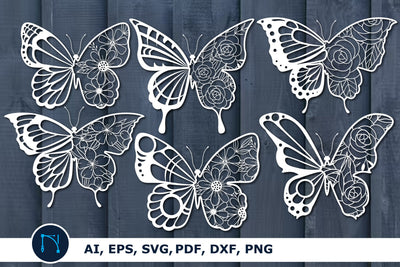 Butterfly Floral paper cut Bundle SVG SVG MD JOYNAL ABDIN 