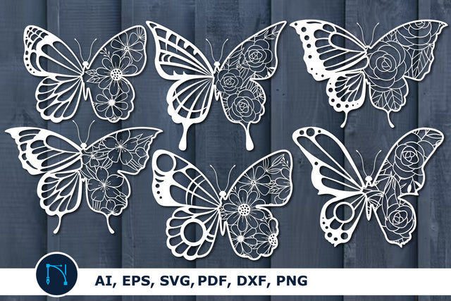 Butterfly Floral paper cut Bundle SVG SVG MD JOYNAL ABDIN 