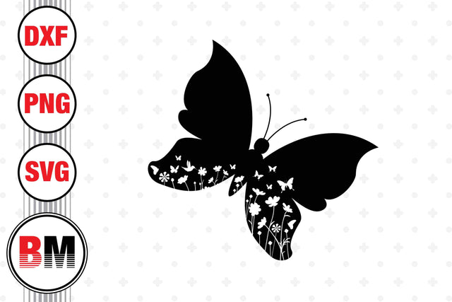 Butterfly Floral SVG, PNG, DXF Files SVG BMDesign 
