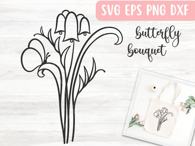 Butterfly Flower Bouquet SVG Cut File for Cricut or Silhouette SVG Apple Grove Designs 
