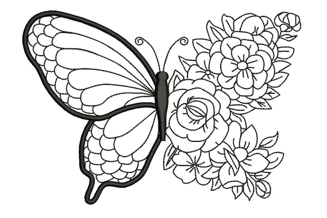 Butterfly flower Embroidery design Embroidery/Applique DESIGNS NextEmbroidery 